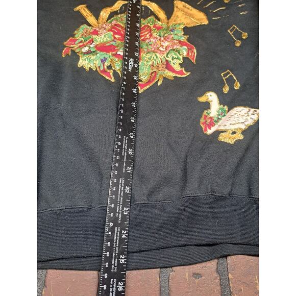 Ugly Christmas Sweater Women Sz M Black Geese Ducks - Picture 3 of 5
